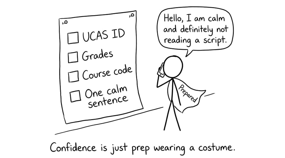 Prepared student on phone joke