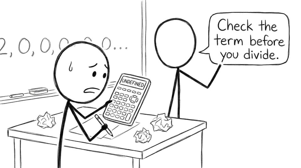 Check the term before you divide