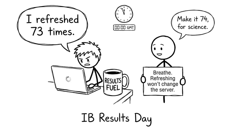 Student refreshing the portal on IB results day