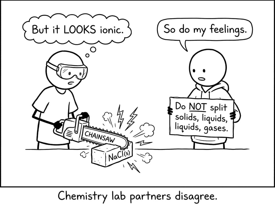 Splitting solids joke