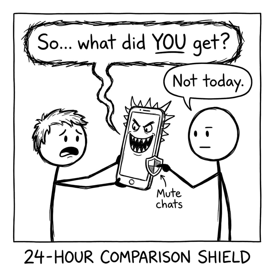 Comparison shield comic