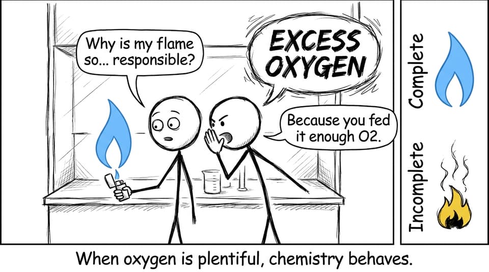 A blue flame acting “responsible” in the lab