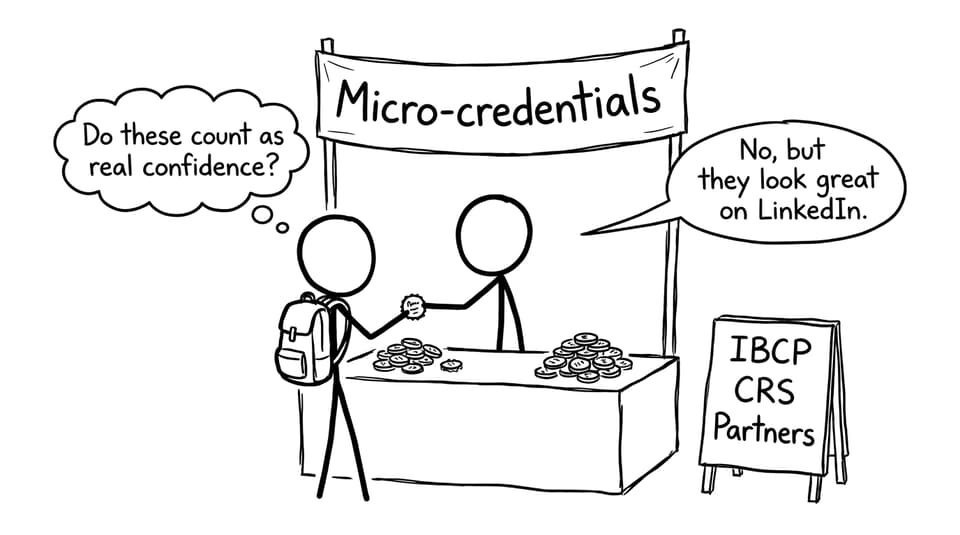 Micro-credentials booth joke