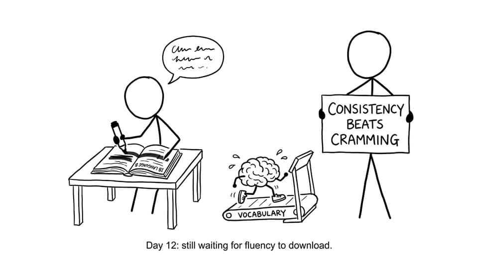 Student training vocabulary like a workout