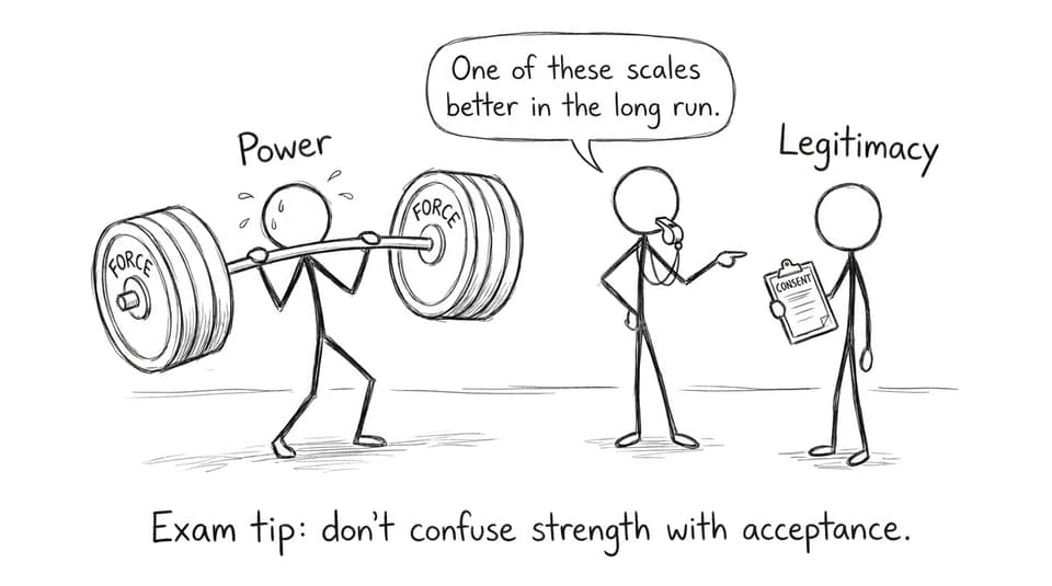 Power vs legitimacy gym comic