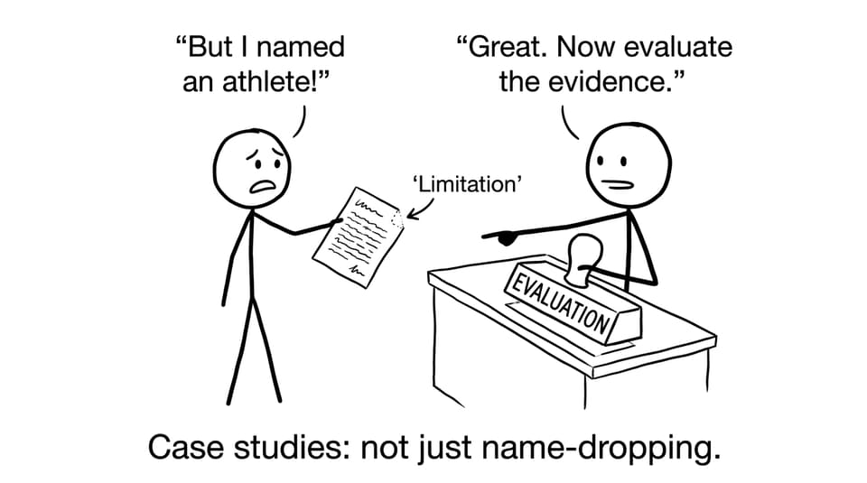 Examiner demands evaluation beyond naming an athlete