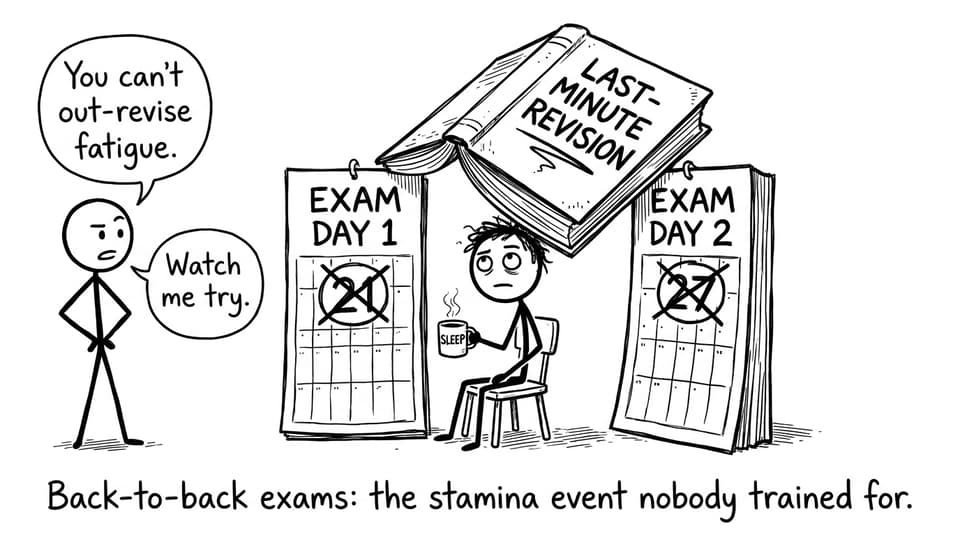Student crushed by revision book
