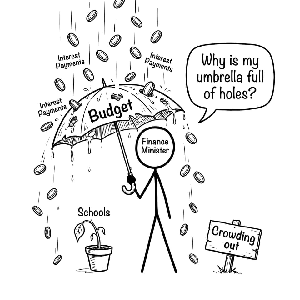 Interest rain on the budget umbrella