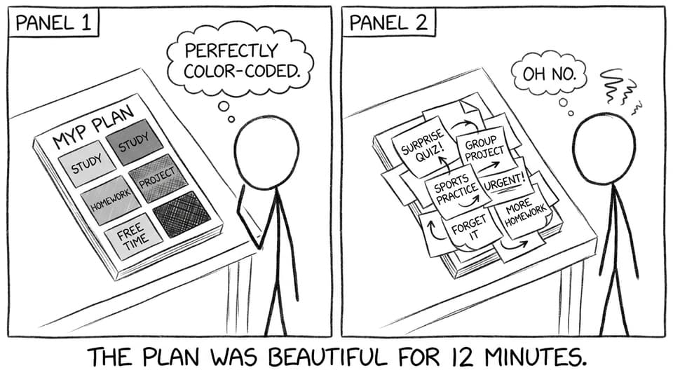 A perfect plan gets overwhelmed by sticky notes