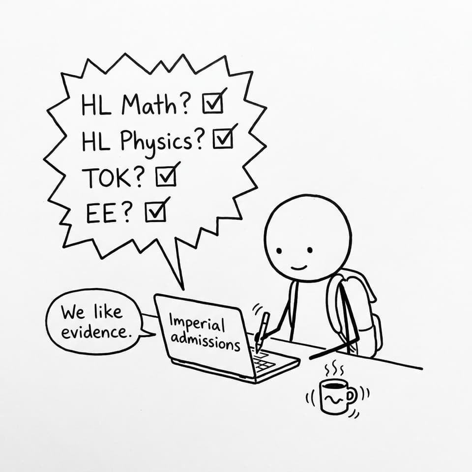 An IB student checks Imperial admissions boxes