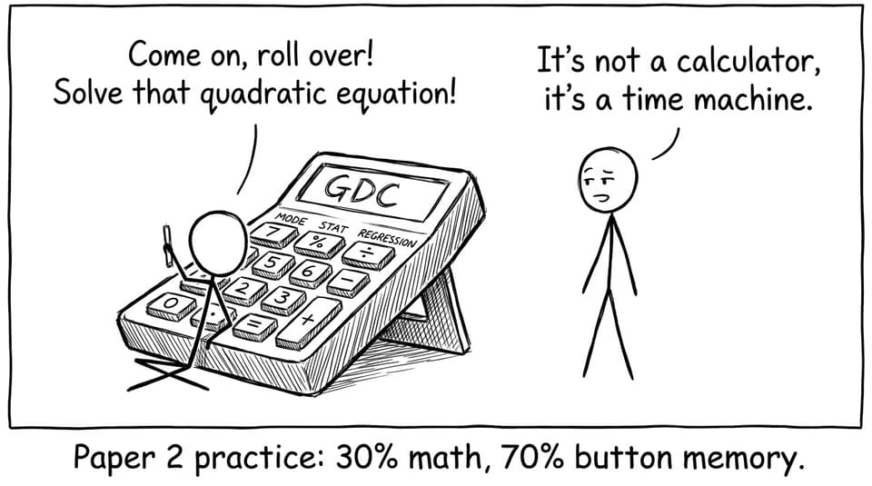 A student trying to train their calculator like a pet