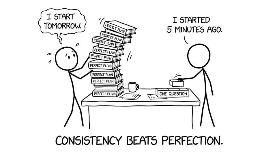Consistency beats perfection comic relief