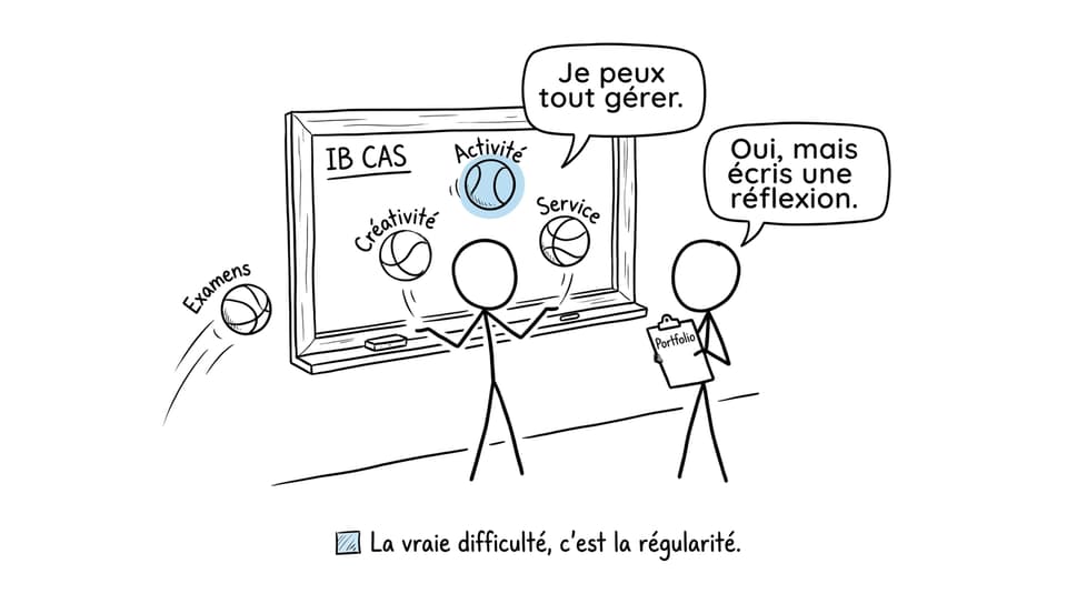 Élève jonglant avec Créativité Activité Service et Examens