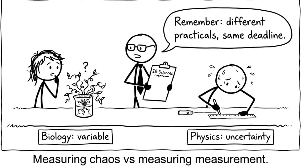 Biology vs Physics practicals comic