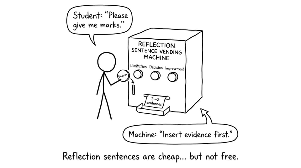 Reflection sentence vending machine demands evidence