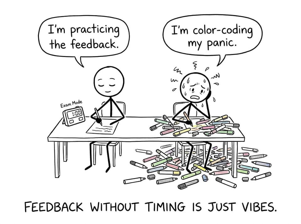 Two students prepare differently with timing