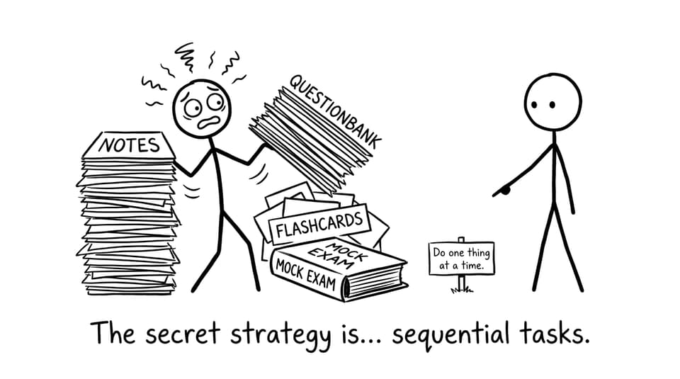A stick-figure reminder to stop multitasking