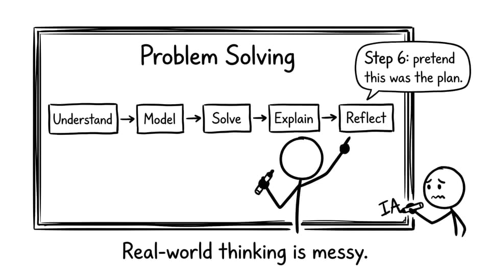 Problem solving flowchart joke