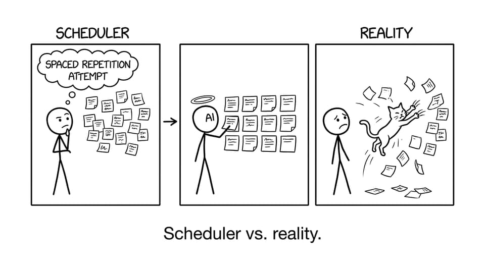 Spaced repetition plan ruined by a cat, aka reality