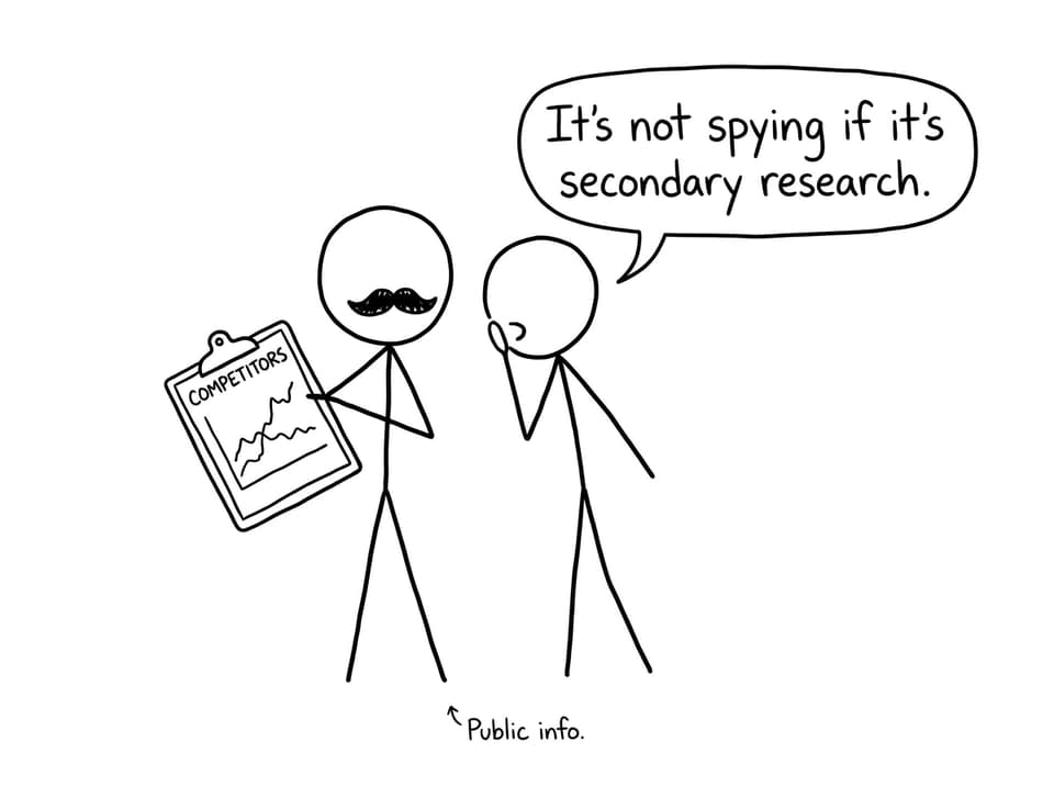 Comic about competitor research not being "spying"