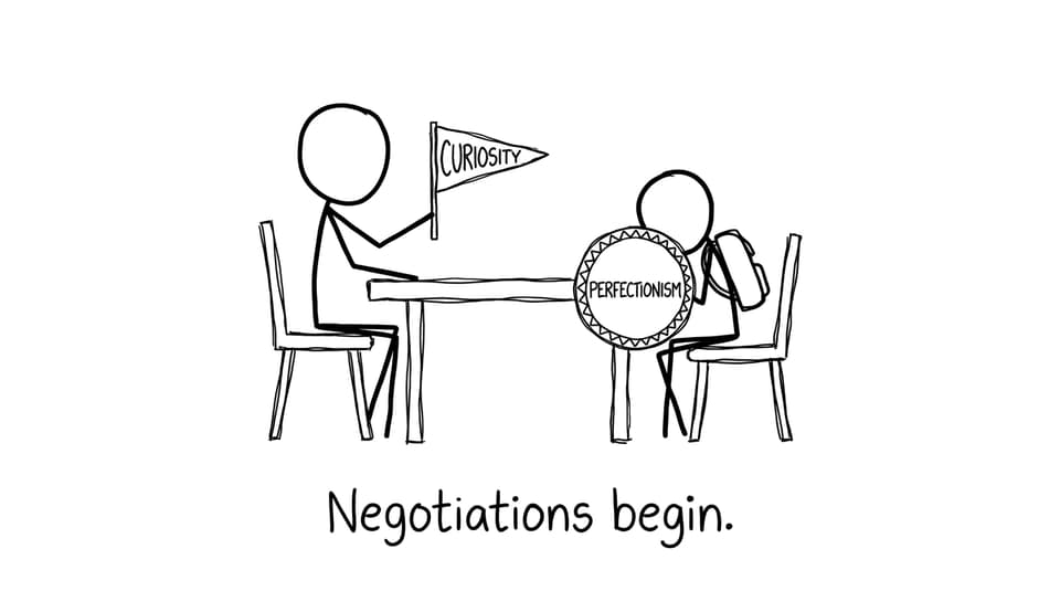 Parent and student negotiate curiosity vs perfectionism