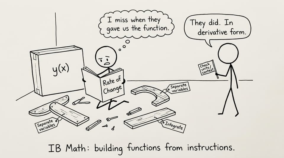 Building y(x) from rate-of-change instructions