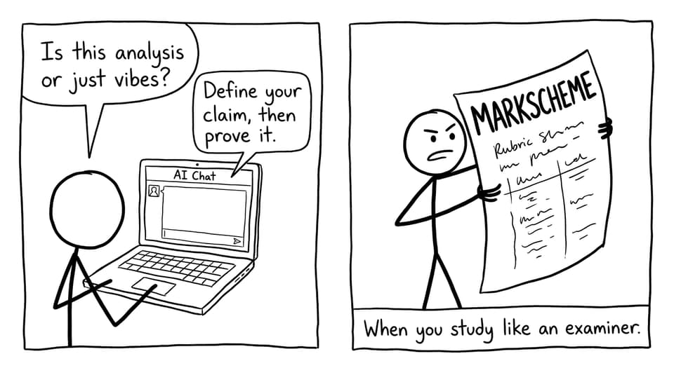 AI Chat and markscheme shield comic
