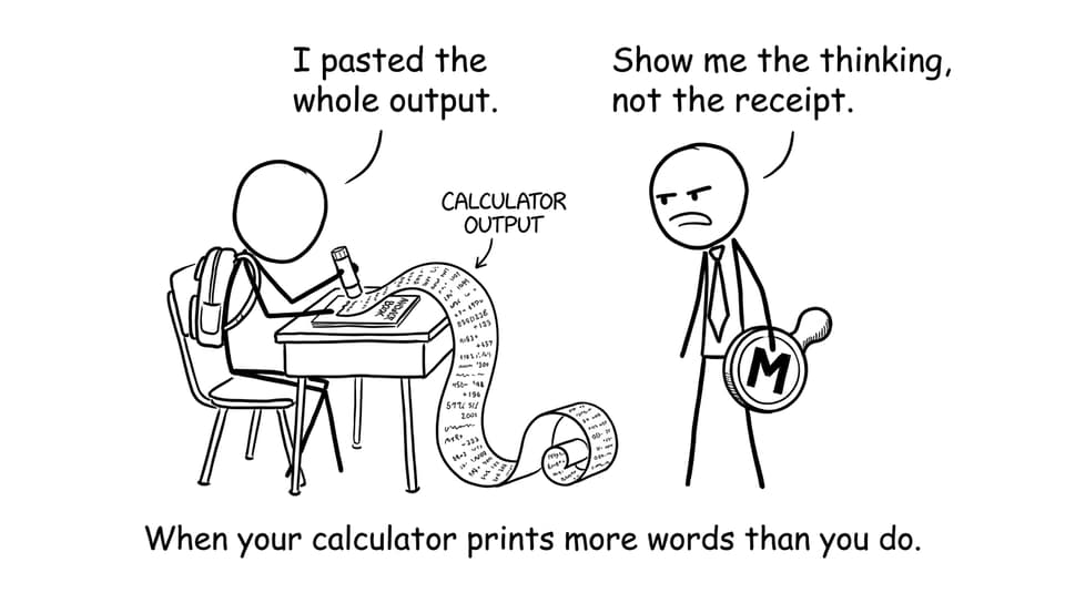 When your calculator prints more words than you do.