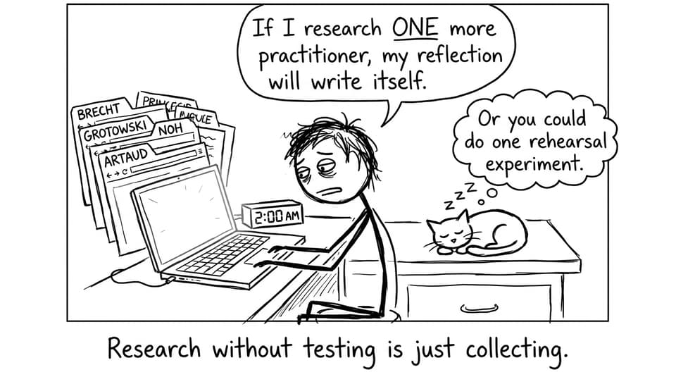 Comic: research vs rehearsal