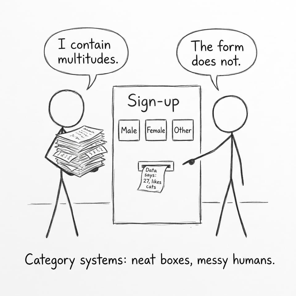 Sign-up form with identity boxes joke
