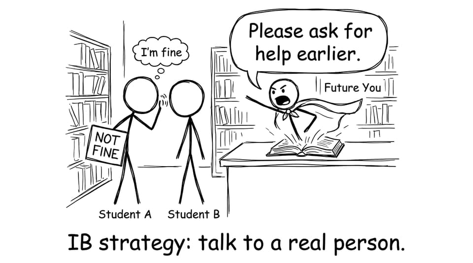 Two students: “I’m fine” vs “NOT FINE” and future-you intervenes