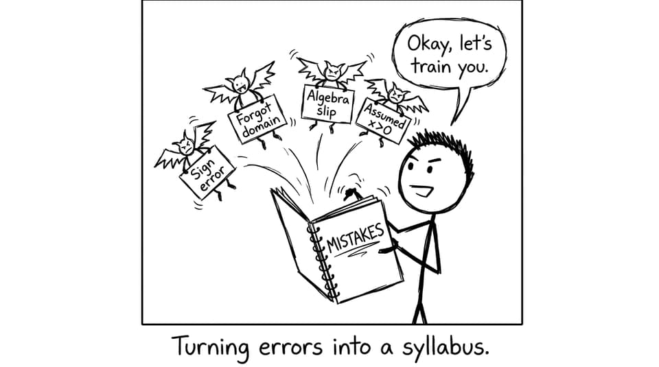 Error gremlins escaping a notebook labeled Mistakes