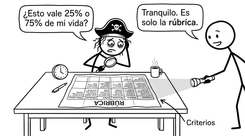 Estudiante vs rúbrica: mapa del tesoro
