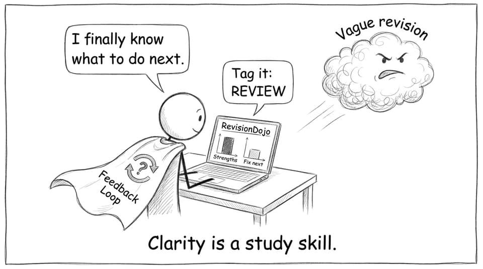 A student uses RevisionDojo feedback loops to defeat vague revision
