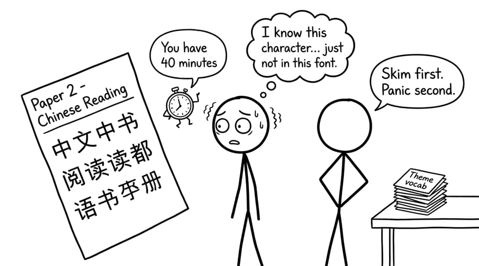 IB Chinese B reading panic vs strategy