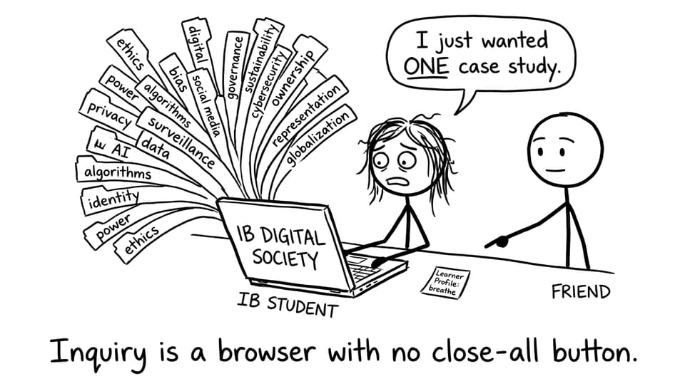 A student with too many Digital Society tabs open