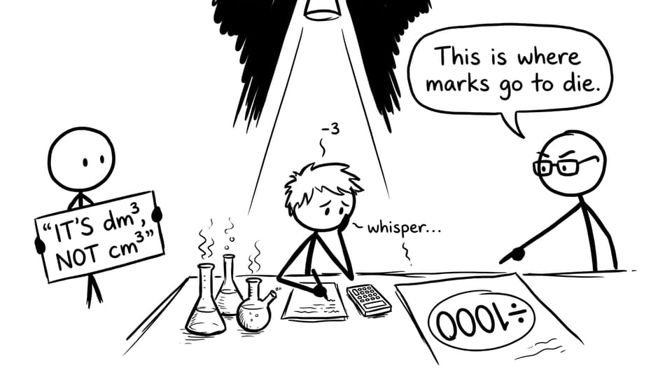 Comic about dm3 vs cm3 confusion