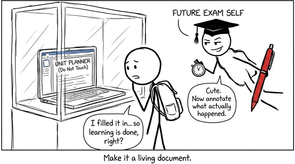 Unit planner museum artifact comic