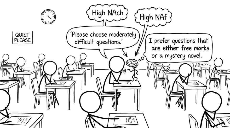 Exam hall brain picking questions based on NAch vs NAf