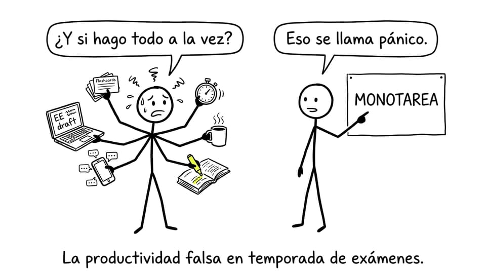 Comic: multitarea = pánico