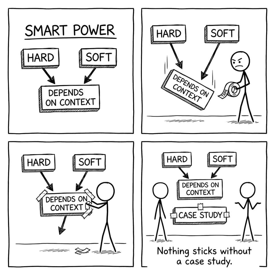 A “Smart Power” flowchart falling apart because it needs a case study