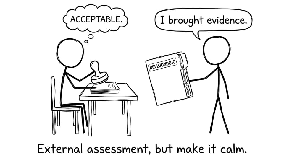 Examiner accepts evidence folder comic