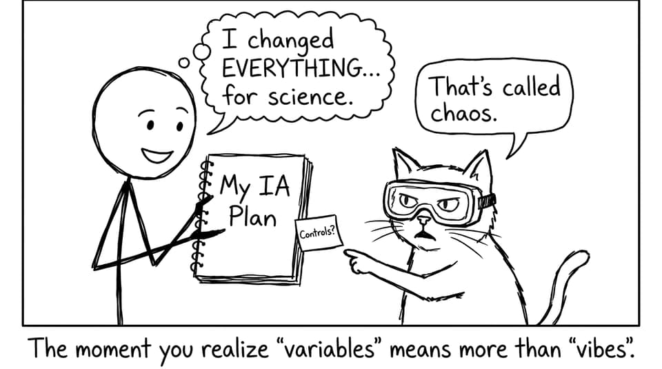 Student forgets controlled variables in IA