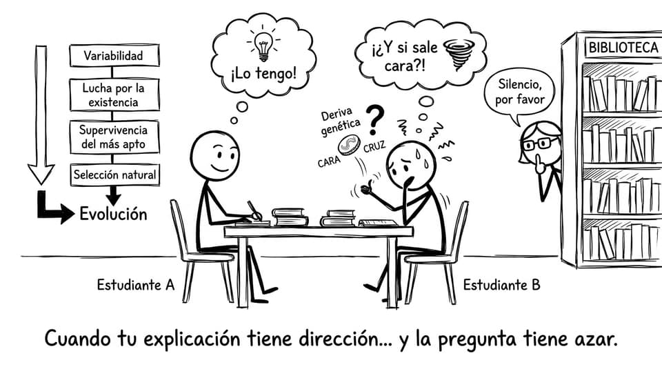 Dos estudiantes: selección vs deriva