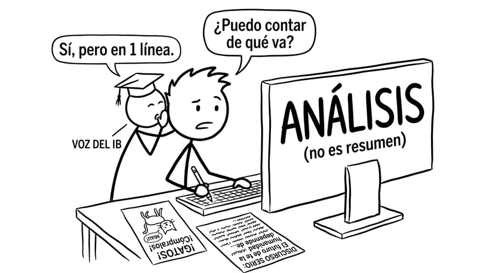 Cuando el IB te pide análisis, no resumen