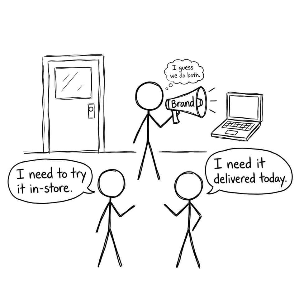 In-store vs delivery today comic