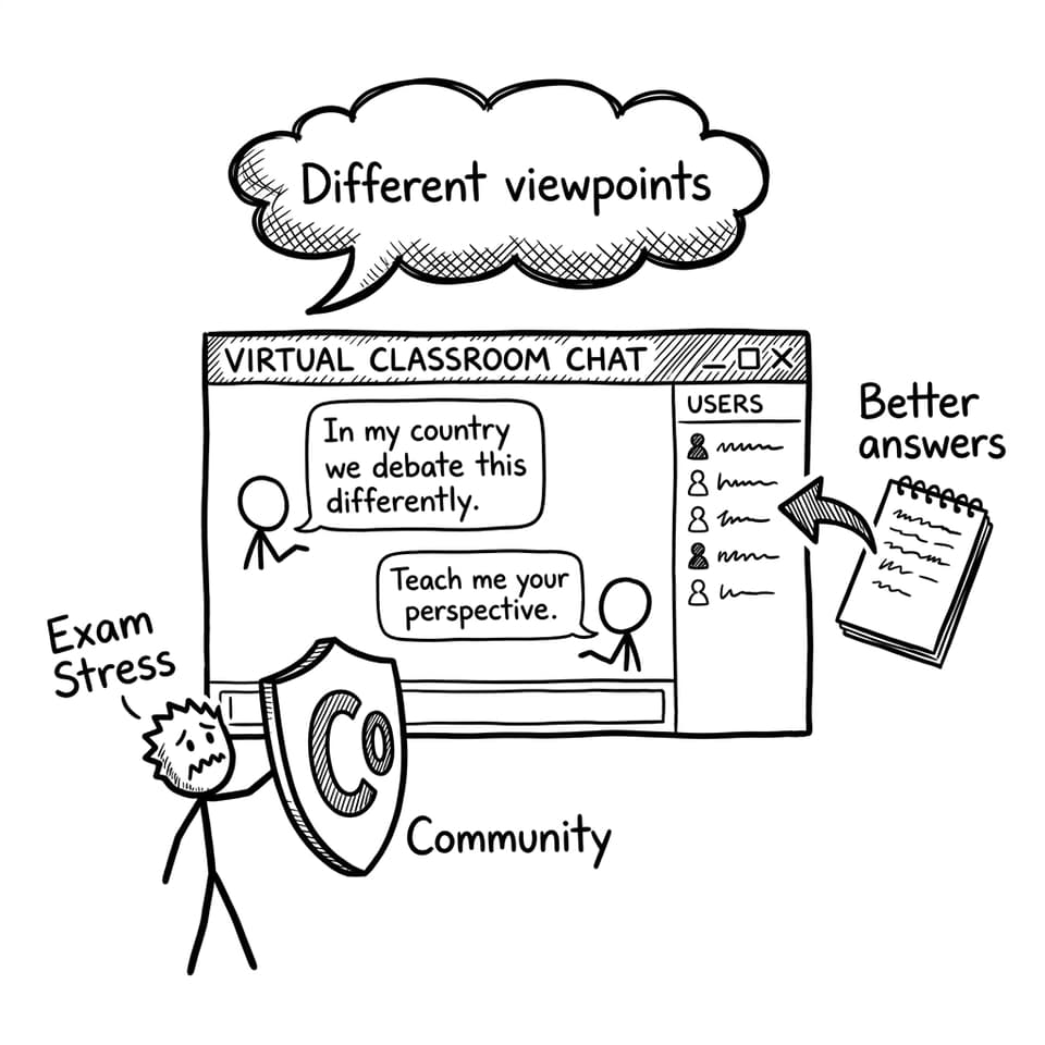 Virtual classroom chat comic