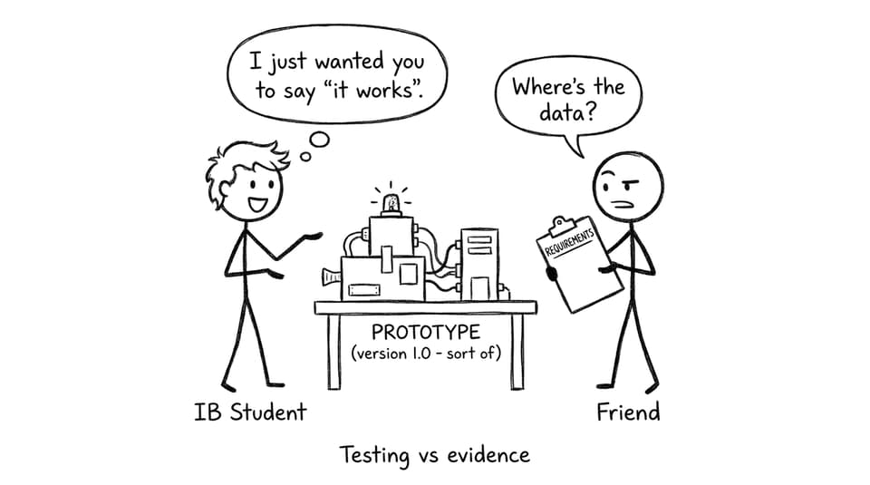 Testing vs evidence comic