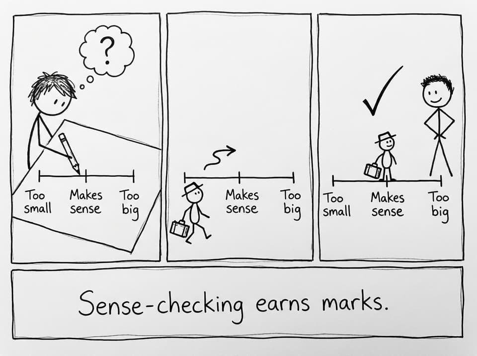Sense-checking scale comic