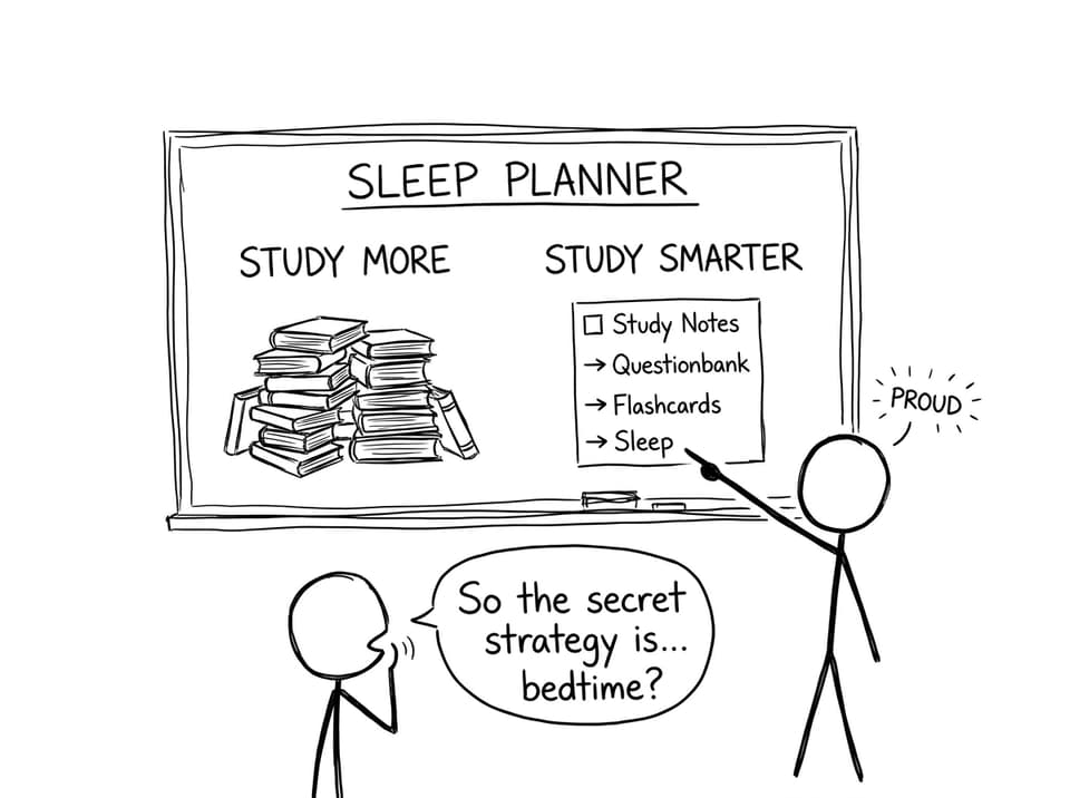 A whiteboard reveals the shocking strategy: bedtime